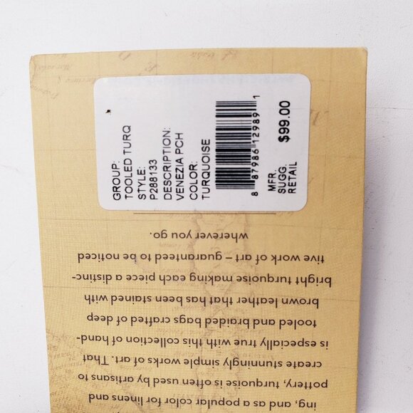 Patricia Nash Women Turquoise Tooled Venezia Crossbody Bag Purse Turquoise - Picture 11 of 11